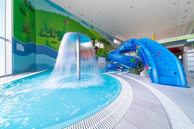 Fontána a detský tobogán v MiniMe Aqua fun