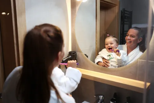 Kúpeľňa hotelovej izby v hoteli Sitno 